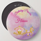 Persoonlijke Birthday Princess Button (Voorkant /achterkant)