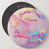 Persoonlijke Birthday Princess Button (Voorkant /achterkant)