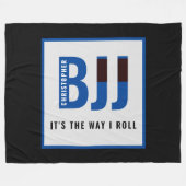 Persoonlijke BJJ Jiu Jitsu Competition Blue Belt Fleece Deken (Voorkant (Horizontaal))