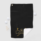 Persoonlijke Black And Gold Golfclubs  Golfhanddoek (Insitu)