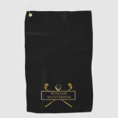 Persoonlijke Black And Gold Golfclubs  Golfhanddoek (Voorkant)
