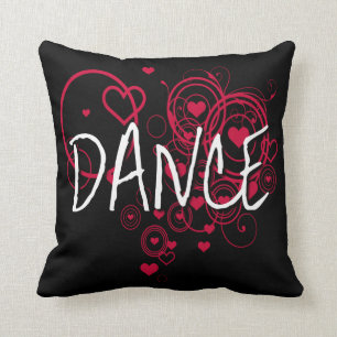 Persoonlijke Black Dance Hearts Edgy Kussen