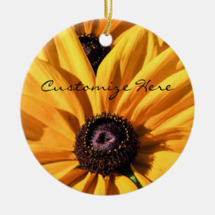 Persoonlijke Black Eyed Susan-kerstversiering Keramisch Ornament