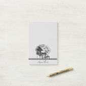 Persoonlijke Black White Piano-Muzieknoten Post-it® Notes (Op bureau)