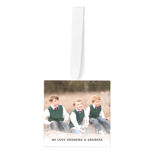 Persoonlijke Black White Pset-kerstfoto Decoratie (Voorkant)