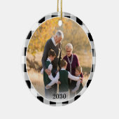 Persoonlijke Black White Pset-kerstfoto Keramisch Ornament (Rechts)