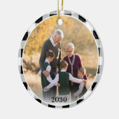 Persoonlijke Black White Pset-kerstfoto Keramisch Ornament (Links)