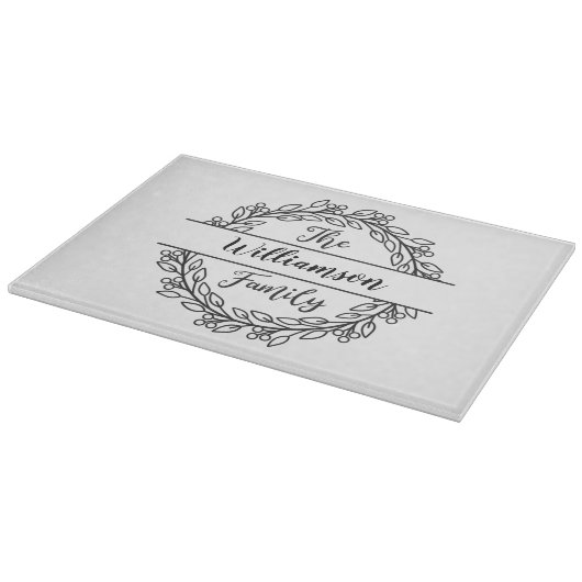 Persoonlijke bladeren met naam van de grote famili snijplank (Hoek)