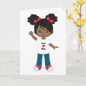 Persoonlijke blanco kaart zwarte meisje (Gele Bloem)