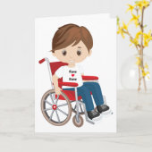 Persoonlijke Blank Bruine Jongen Kaart (Gele Bloem)