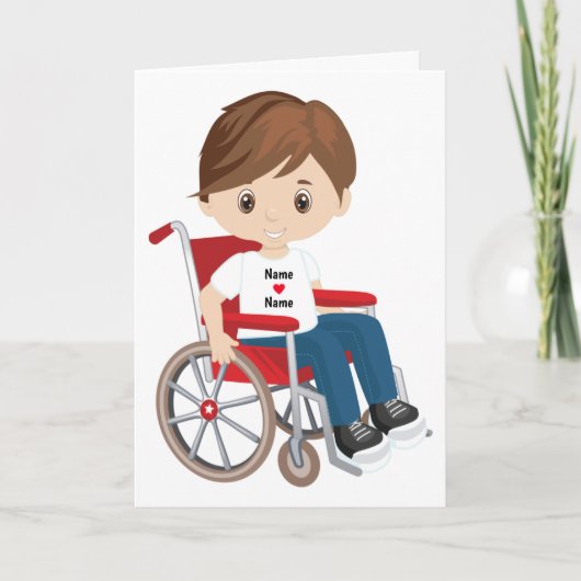 Persoonlijke Blanke Jongen met Bruin Haar Kaart (Voorkant)