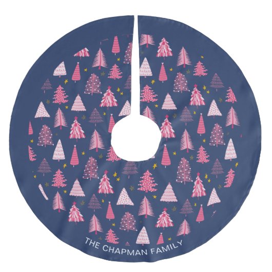 Persoonlijke blauw- en roze kerstboom kerstboom rok (Voorkant)