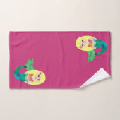 Persoonlijke blauw Faux Foil Mermaid Kinder Cute Bad Handdoek (Handdoek)