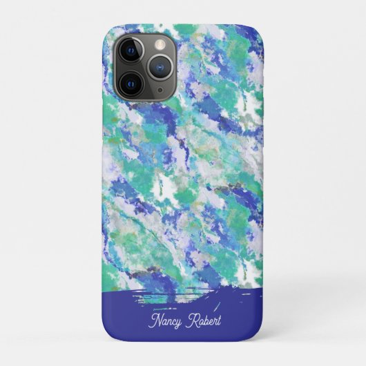Persoonlijke Blauwe Agaat Natuursteen Case-Mate iPhone Case (Achterkant)