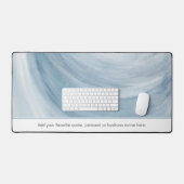 Persoonlijke Blauwe Aquarel Aangepaste Tekst Bureaumat (Keyboard & Muis)