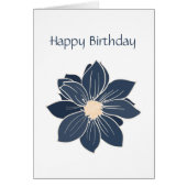 Persoonlijke blauwe bloem Dahlia Birthday Kaart (Voorkant)