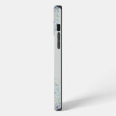 Persoonlijke Blauwe Bloem Monogram iPhone Hoesje (Linkerkant)