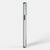 Persoonlijke Blauwe Bloem Monogram iPhone Hoesje (Rechterkant)