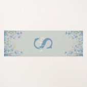 Persoonlijke Blauwe Bloem Monogram Yoga Mat (Voorkant (horizontaal))