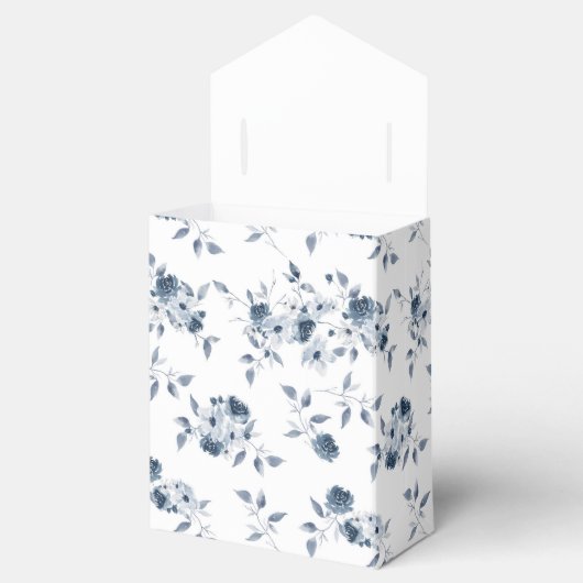 Persoonlijke blauwe bloemenen bruidsfeest cadeauve bedankdoosjes (Geopend)