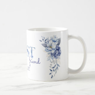 Persoonlijke blauwe bloemenmok, beste vriendin aan koffiemok
