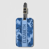Persoonlijke Blauwe Camo Bagagelabel (Voorkant (verticaal))