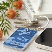 Persoonlijke Blauwe Camo Sleutelhanger (Voorkant Rechts)
