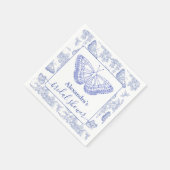 Persoonlijke blauwe chinoiserie bloemenshowers voo servet (Hoek)