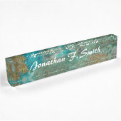 Persoonlijke Blauwe Chrysocolla-steenafbeelding Naambordje