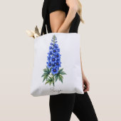 Persoonlijke blauwe delfinium bloem tas | Wat (Dichtbij)