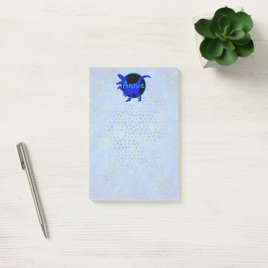 Persoonlijke Blauwe Dinosaur Post-it® Notes (Kantoor)