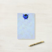 Persoonlijke Blauwe Dinosaur  Post-it® Notes (Op bureau)