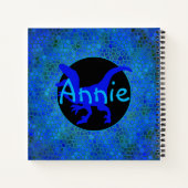 Persoonlijke blauwe dinosaur verbergen notitieboek (Achterkant)