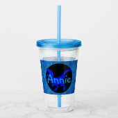 Persoonlijke Blauwe Dinosaurus Huid Acryl Drinkbeker (Voorkant)