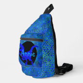 Persoonlijke Blauwe Dinosaurus Sling Bag (Rechterhoek)