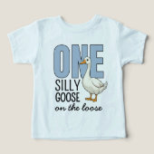 Persoonlijke Blauwe Eén Dwaze Gans Eerste Verjaard (Design voorkant)