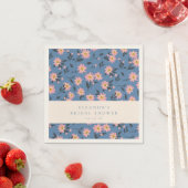 Persoonlijke blauwe en gele bloemen lente tuin servet (Insitu)