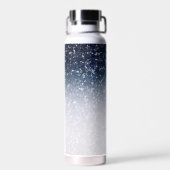 Persoonlijke Blauwe en Witte Ombre Waterfles (Achterkant)