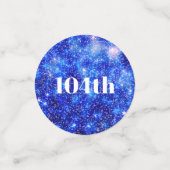 Persoonlijke blauwe glans 104e verjaardag confetti (Kleine voorkant)