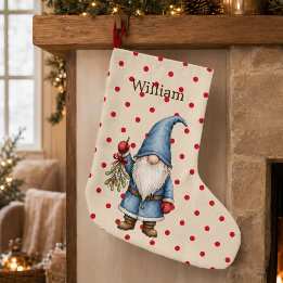 Persoonlijke Blauwe Gnome Noordse Kerstsok