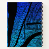Persoonlijke blauwe golvende spirale laptop notitieboek (Achterkant)