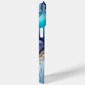 Persoonlijke Blauwe Goud Marmer Script Naam Case-Mate iPhone Case (Achterkant / Rechts)