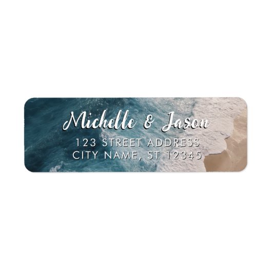 Persoonlijke Blauwe Groene Oceaan Zomer Strandgolv Etiket (Voorkant)