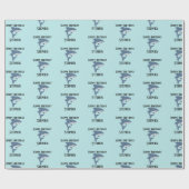Persoonlijke blauwe haai knuffel cadeaupapier (Vlak)