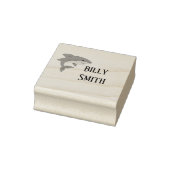 Persoonlijke blauwe haai knuffel rubberstempel (Stempel)