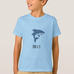 Persoonlijke blauwe haai leuk t-shirt