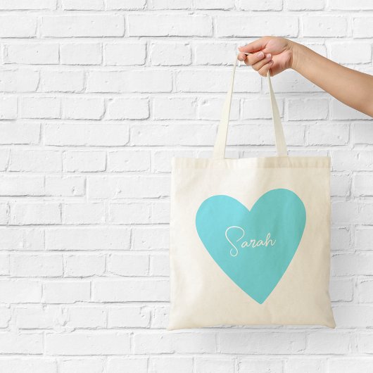 Persoonlijke Blauwe Hartentassen Tote Bag