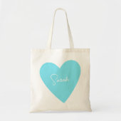 Persoonlijke Blauwe Hartentassen Tote Bag (Voorkant)