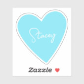 Persoonlijke Blauwe Hartsticker Sticker (Vel)