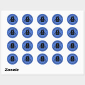 Persoonlijke blauwe homemade met liefde ronde sticker (Vel)